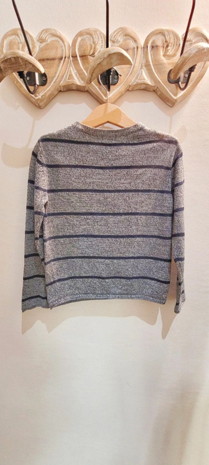 Pull marinière gris - photo numéro 2