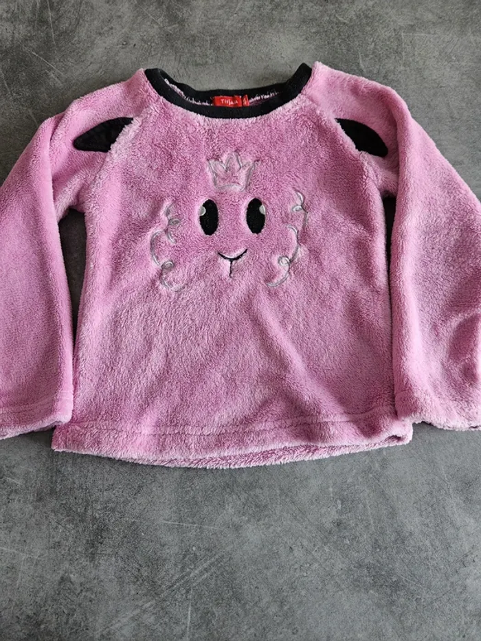 Pull de pyjama pilou pilou - Taille 4 ans - Tissaia - Rose et noir - photo numéro 5