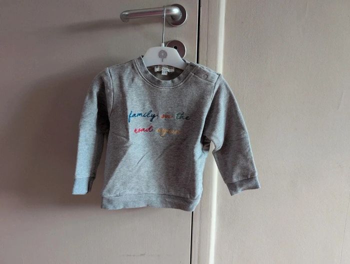 BB sweat ras de cou gris bébé 12/18 mois - photo numéro 4