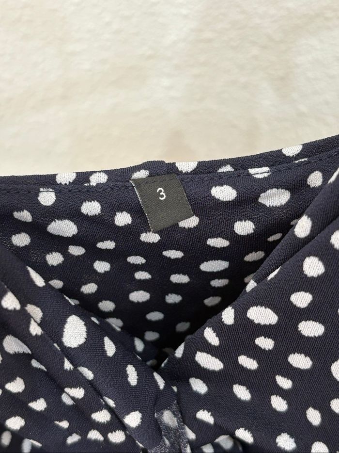 Combinaison longue à bretelles légère bleue à pois blanc - Taille L - photo numéro 5