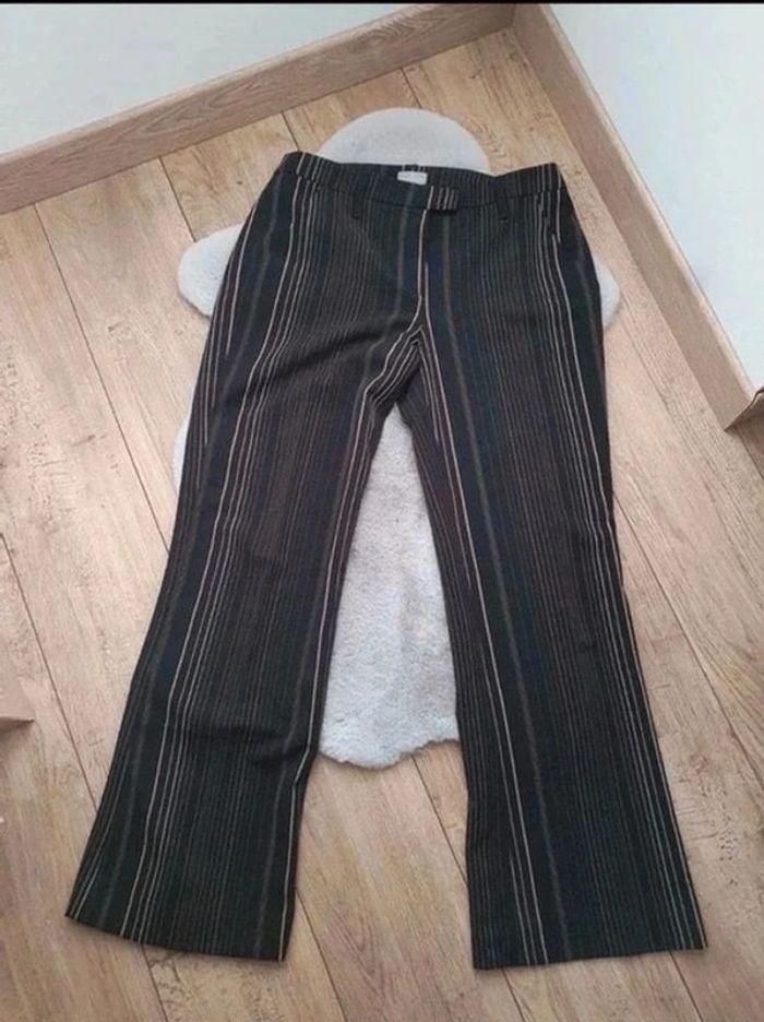 Pantalon Naf Naf noir à rayures taille 38 - photo numéro 2