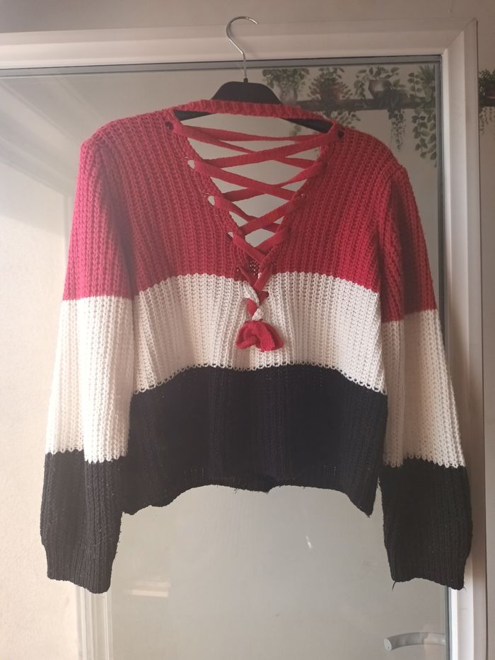 Joli pull femme tricolore - photo numéro 2