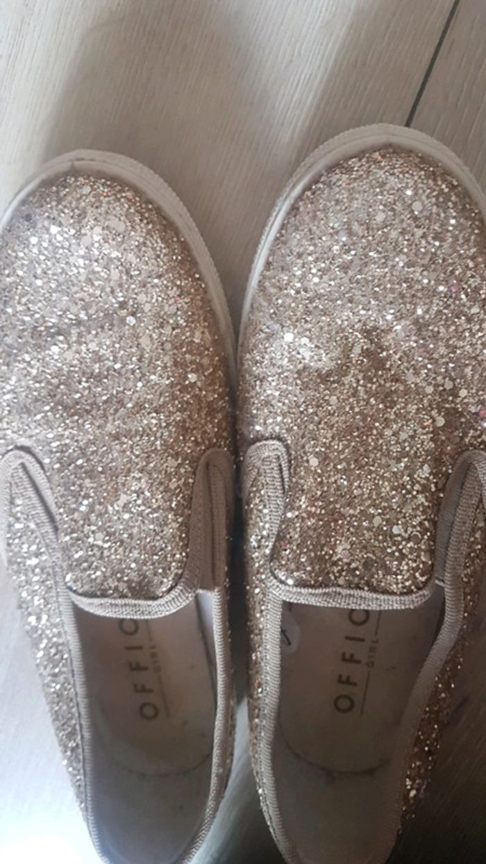 Chaussures sneakers dorées paillettes 36 - photo numéro 5