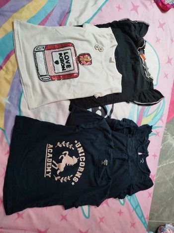 Lot haut t-shirt fille 5/6 ans ete