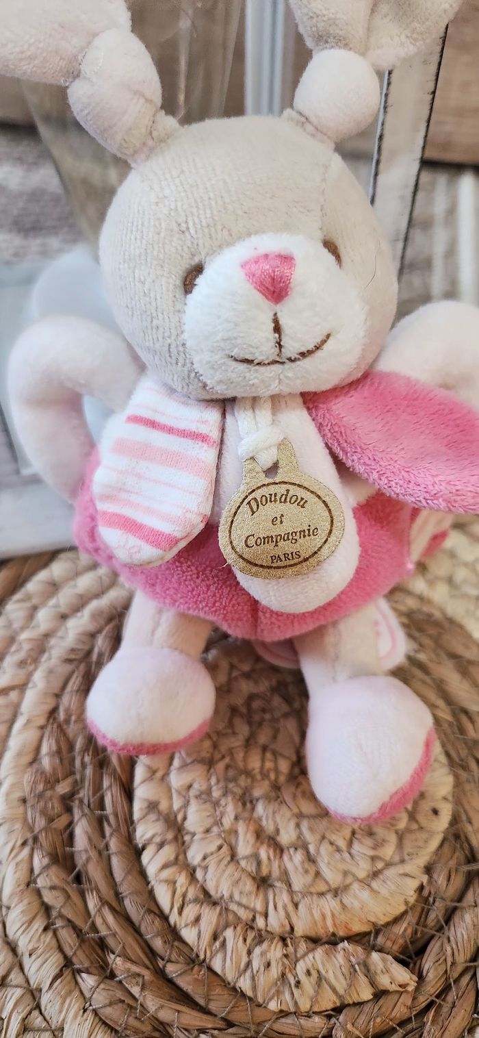 Doudou Lapin Hochet Bébé Doudou & Compagnie - photo numéro 4