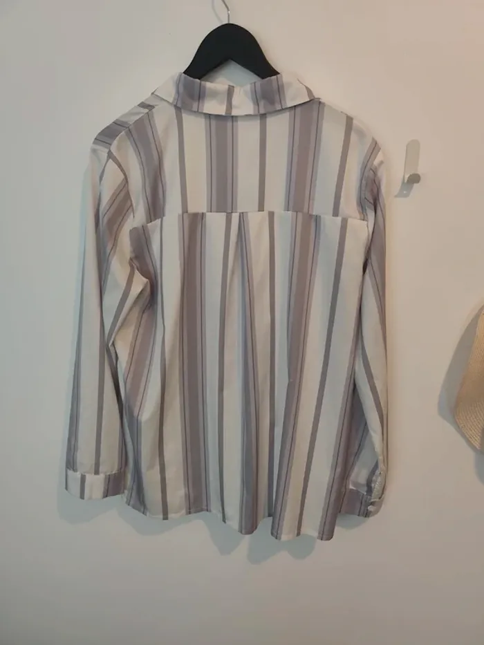 Chemise à rayures 42 gris et blanc - photo numéro 3