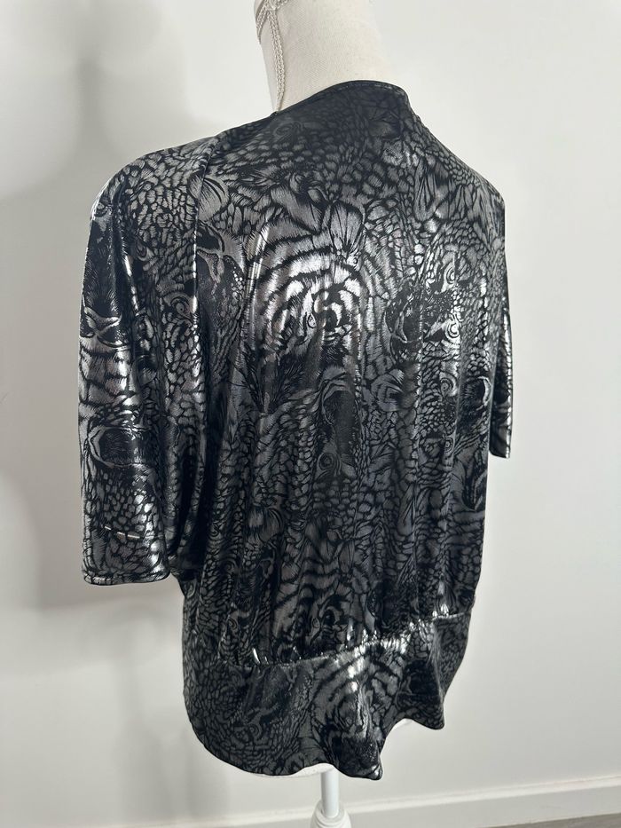 Blouse tigre noire et argentée C&A Y2K T46 3XL - photo numéro 4