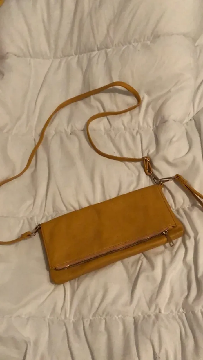 Sac pliable bandoulière moutarde