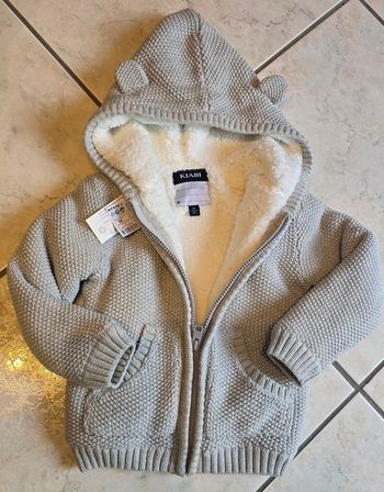 (Neuf non porté) 🏷😍 gilet zippé tricot Intérieur sherpa 36mois garçon 😍💙🥰
