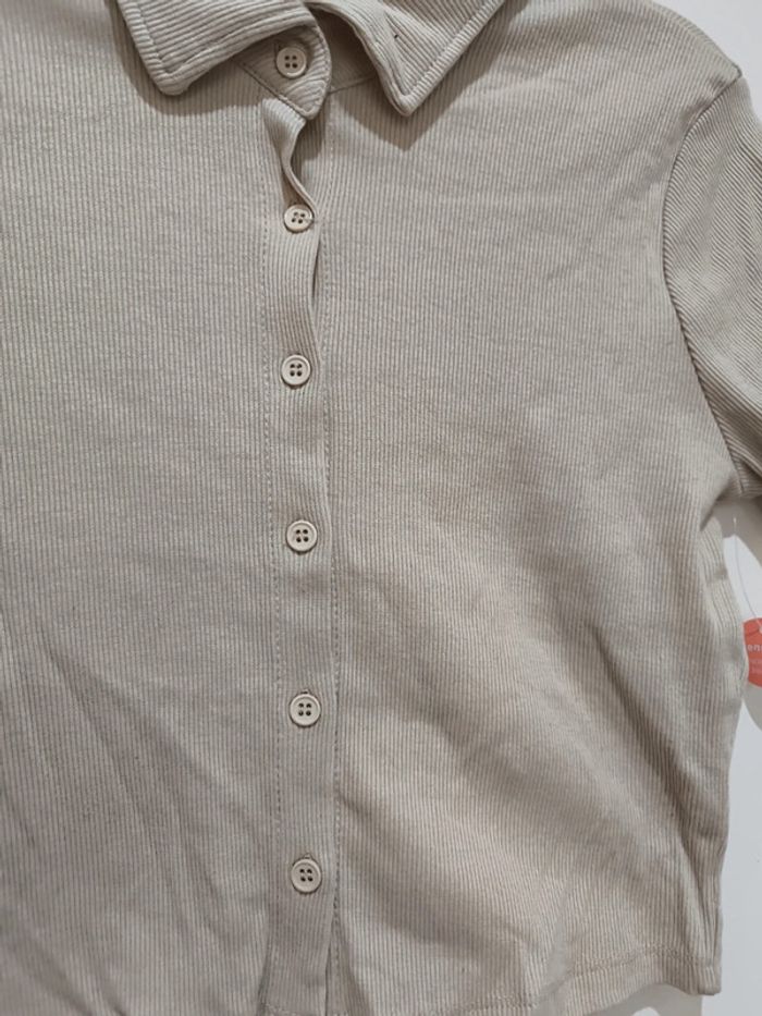 Chemise courte côtelé beige ardene taille L (40) neuf - photo numéro 2
