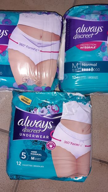 3 paquets de culottes always