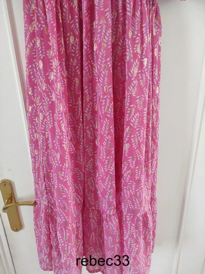 Robe longue rose à motif - photo numéro 3