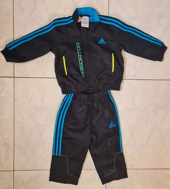 Ensemble survêtement Adidas noir et bleu - Taille 12 Mois