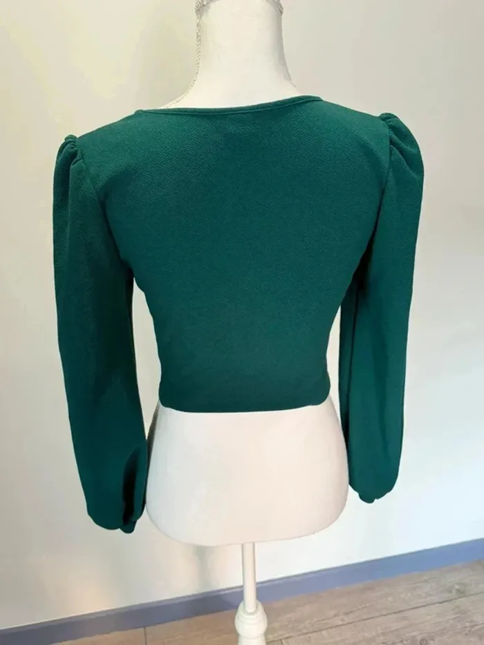 Tee shirt manches longue vert taille L - photo numéro 4
