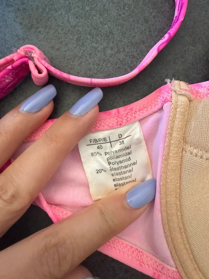 Maillot de bain 2 pièces rose - Taille 40 - photo numéro 3
