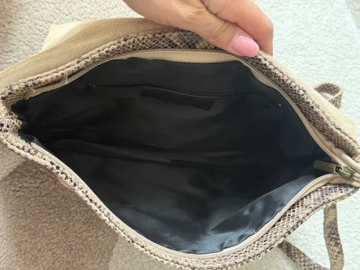 Sac bandoulière cuir effet python – Genuine Leather - photo numéro 4