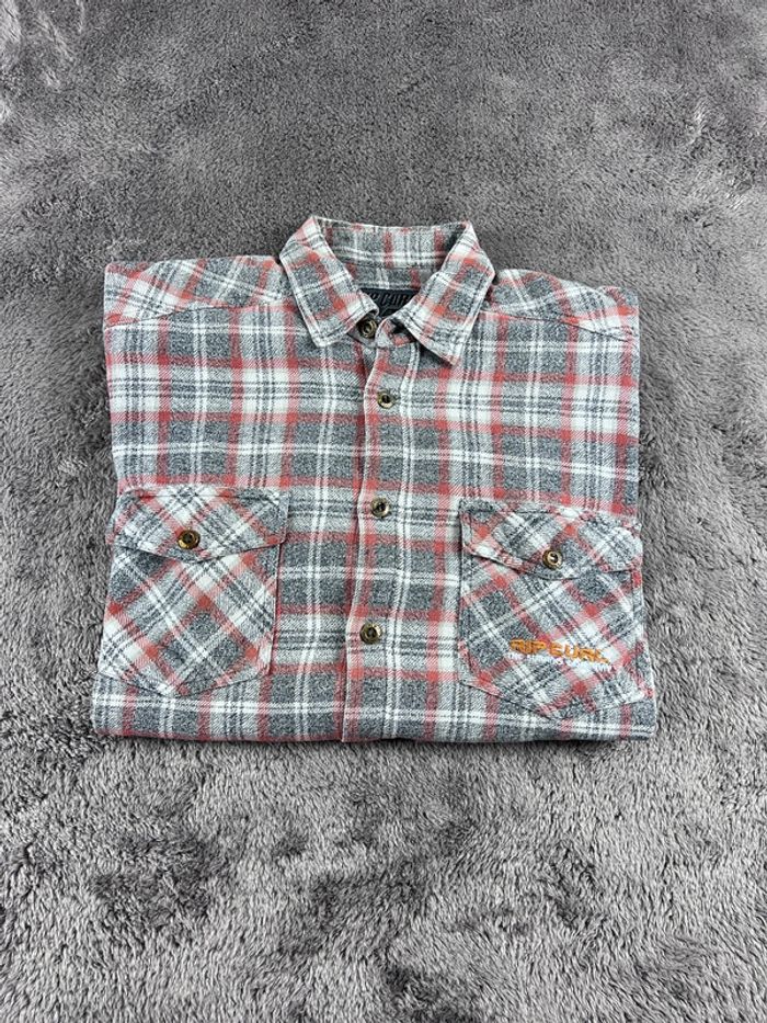 Chemise à Carreaux Rip Curl Grise et Orange Taille M
