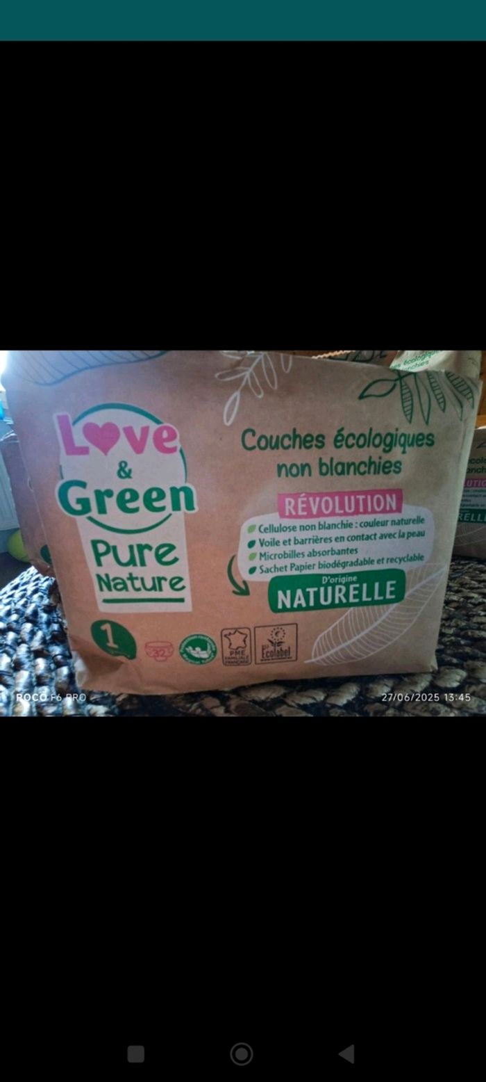 Couche taille 1 neuf love and green