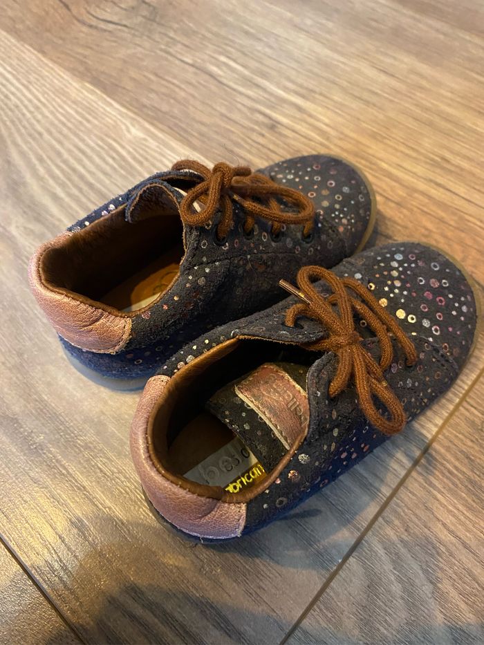 Chaussures enfant T23 bleues à pois colorés - photo numéro 5