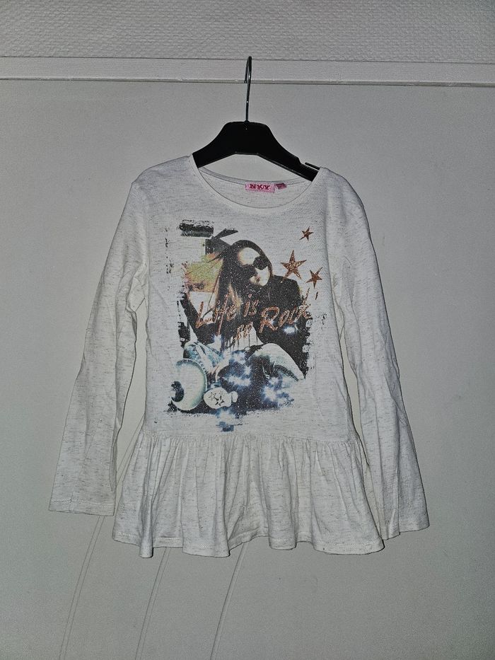 T-Shirt tunique beige chiné 8 ans