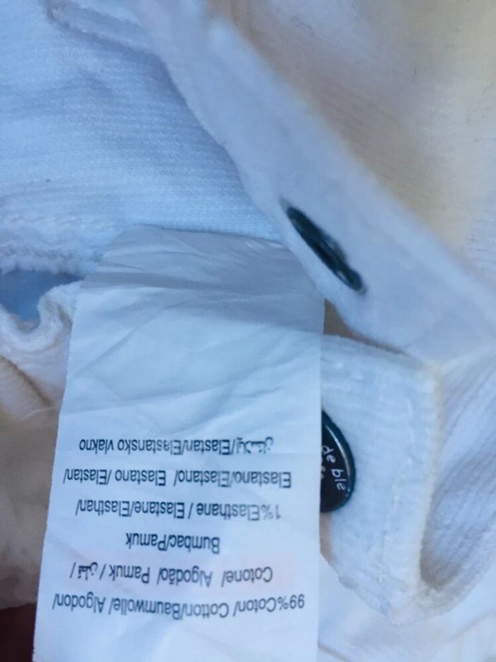 Pantalon côtelé blanc bébé fille 6 mois - photo numéro 4