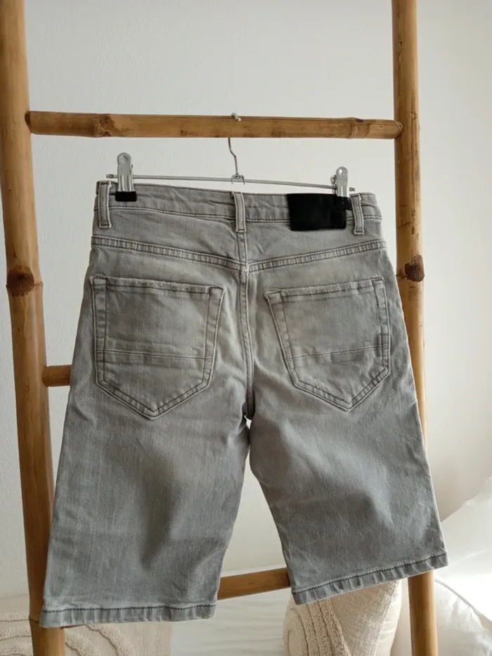 Short bermuda en jean gris Bizzbee 12 ans - photo numéro 5