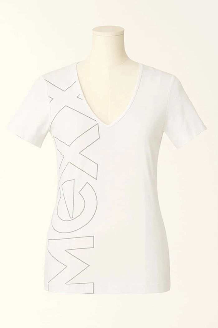 Tee shirt manche courte blanc imprimé gris Mexx Taille M - photo numéro 2