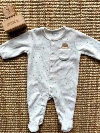 Pyjama velours Vertbaudet 3mois / 60cm