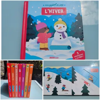 Livre animé à tirettes et roues  🛷 L'Hiver 🧣