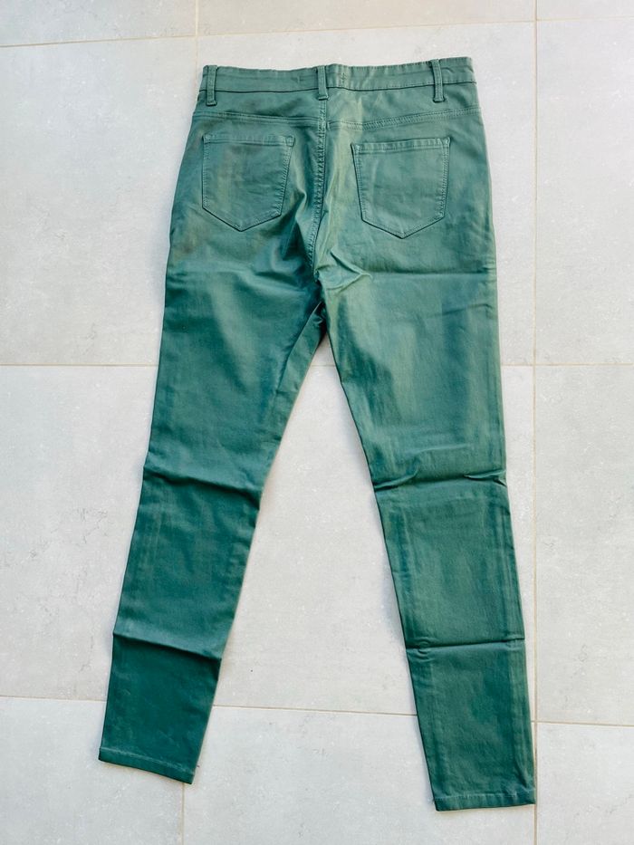 Pantalon hiver slim effet huilé vert - photo numéro 6