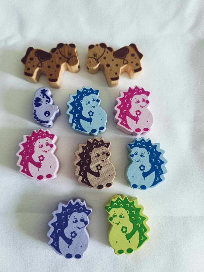 Lot de perles en bois