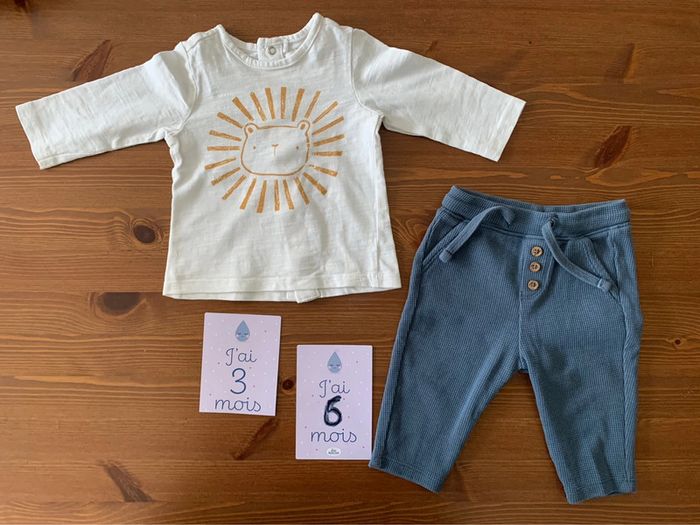 Ensemble pantalon + 2 t-shirt manches longues - photo numéro 3
