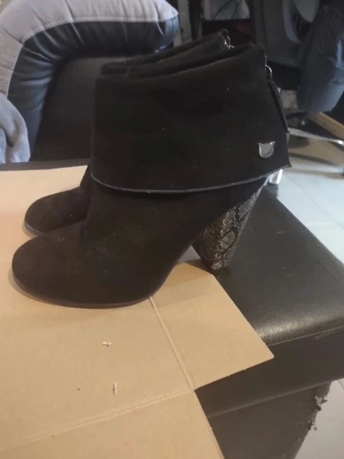 Bottines originales et rock talon serpent argenté Lollipops