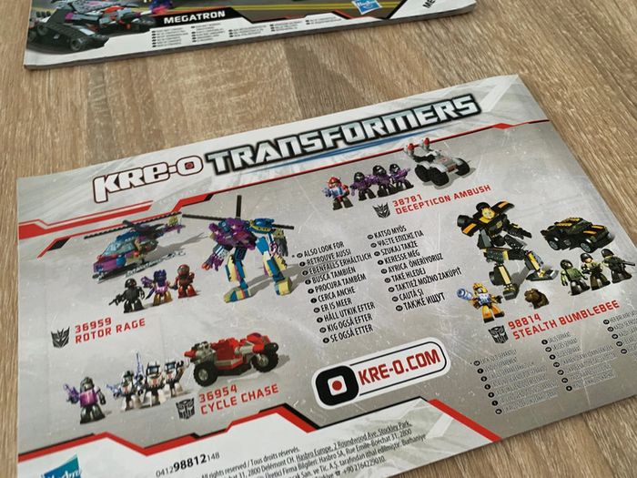 Notices deux livrets Lego Kre-o Transformers 98812 Battle for Energon Optimus Prime Megatron - photo numéro 6