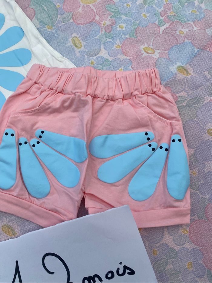 Très bel ensemble short teeshirt 12 mois - photo numéro 2