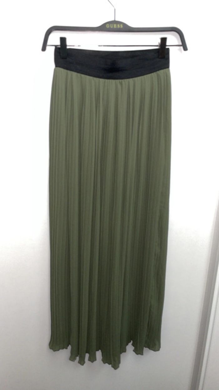 Jupe longue plissée kaki "Feeling Lady" neuve - Taille S - photo numéro 2