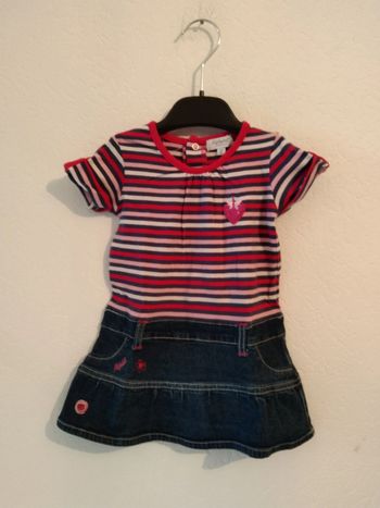 robe mariniere et jean alphabet fille 12 mois