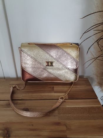 Sac en cuir Bollywood doré bronze