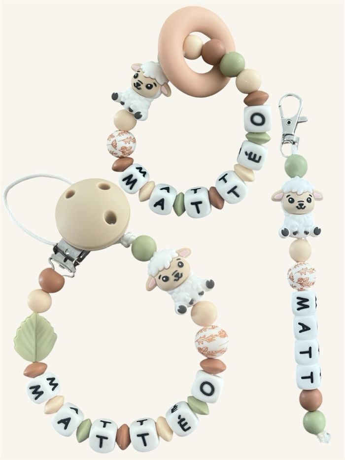 Attache tétine personnalisée mouton - photo numéro 3