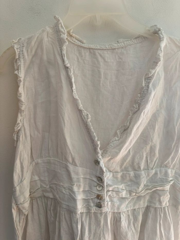 Robe blanche en lin Femme, taille L - photo numéro 2
