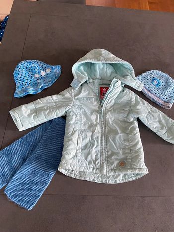 Manteau écharpe bonnet fille 3 ans