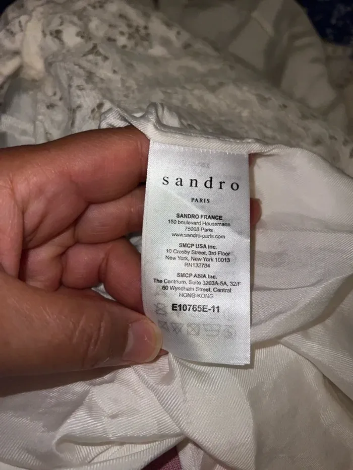 Blouse Sandro blanche avec dentelle Taille 38 - photo numéro 9