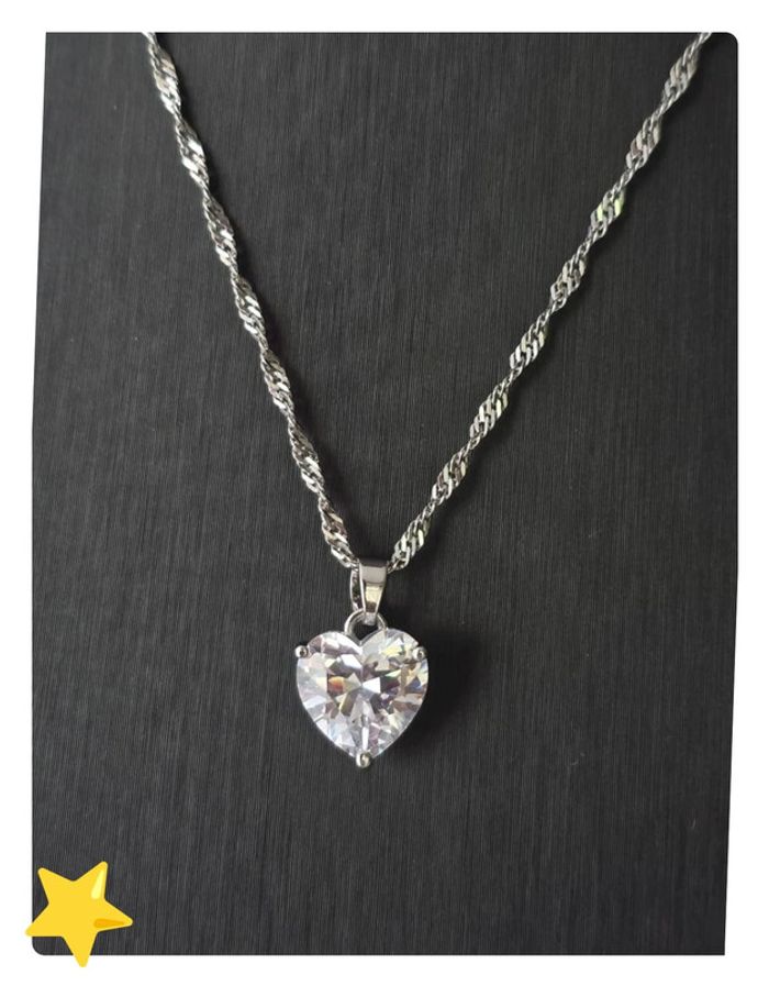 Collier acier inoxydable chirurgical 316L pendentif cœur 316L argenté