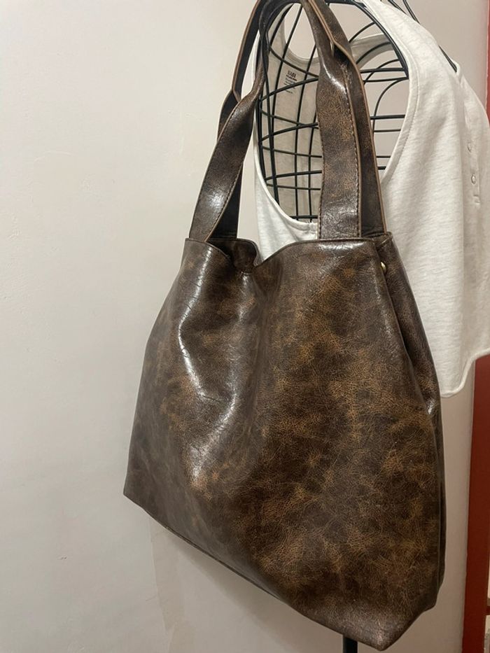 Sac • Fourre-Tout café de Grande Capacité d'Inspiration Vintage. - photo numéro 6