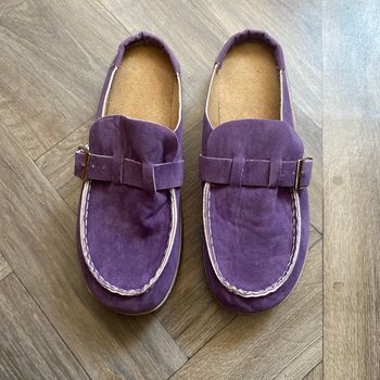 Sandale mule plate daim pointure 38