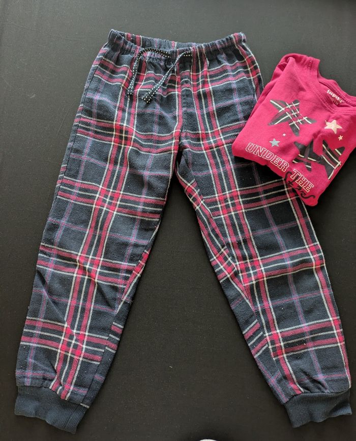 Pyjama hiver carreaux fille 4-6 ans - photo numéro 2