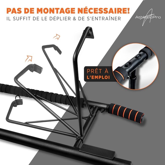 Barre traction avec boucle et horizontal portative multifonctionnelle pour porte - photo numéro 7