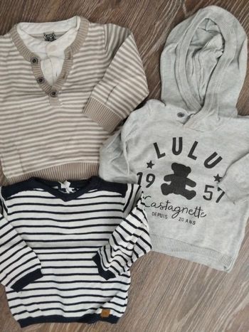 Lot pull fin garçon 12 mois 1 an