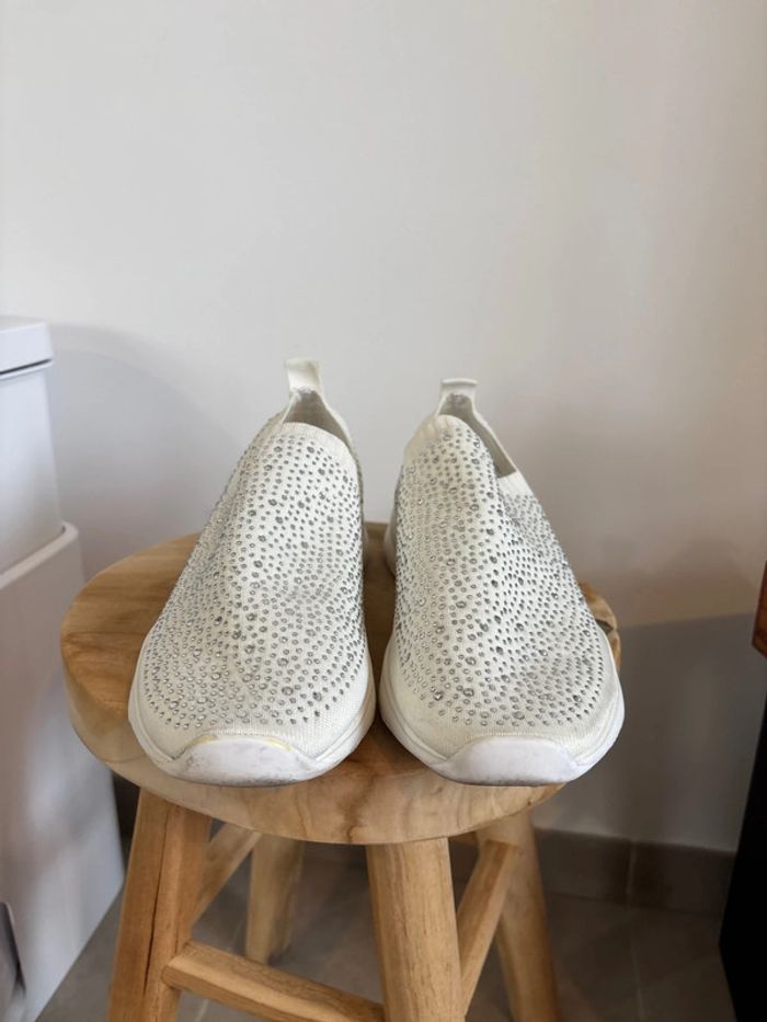 Baskets blanche à strass gemo taille 41 - photo numéro 8