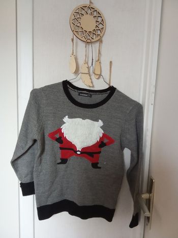 Pull de Noël garçon in extenso 8 ans gris, rouge, blanc